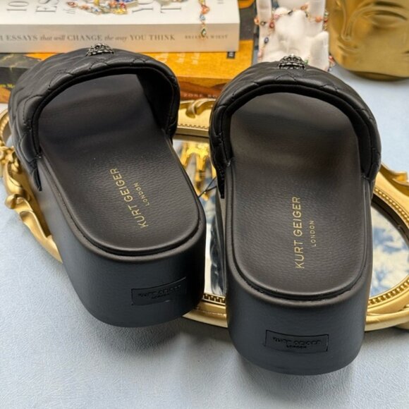 🆕 KURT GEIGER LONDON 🧿 NWOB Meena Eagle Platform Slides Sz EU 39 US 8.5 - Picture 11 of 16